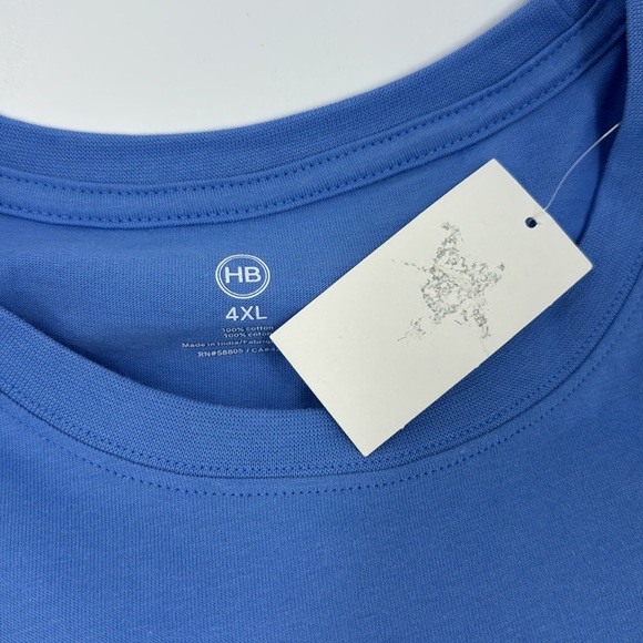 HB Men’s Big And Tall Basic Blue Tee Size 4XL NWT - Picture 3 of 9